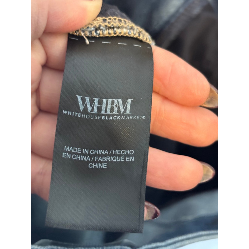 White House Black Market High Rise Straight Jeans Size 8 Gold Military Button - Picture 12 of 16